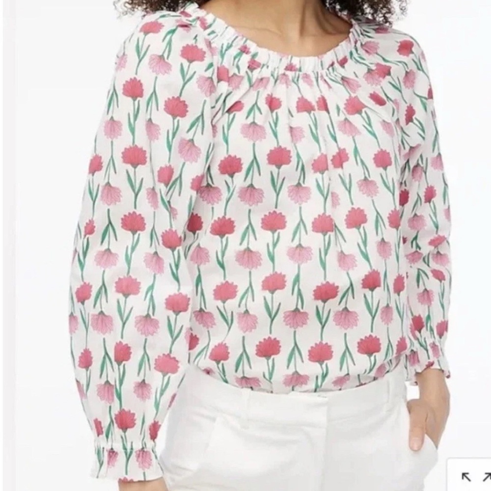 J Crew Floral Long Sleeve Blouse NWT